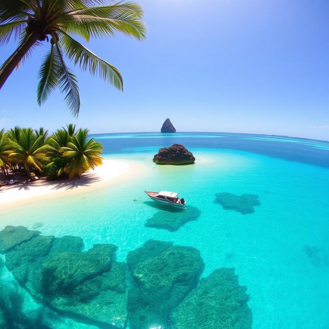 Crystal Bay lagoon with clear turquoise water